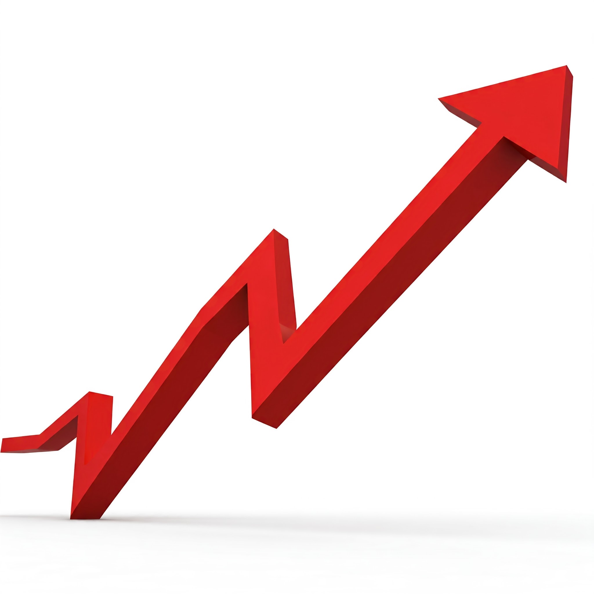 A red arrow moving upward to describe the positive rental market trends in Bowie, MD. 