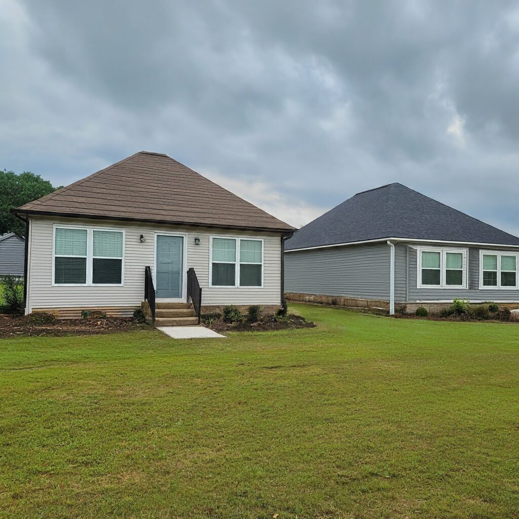 Two houses side-by-side to illustrate disputes over boundary lines for title insurance in Maryland. 